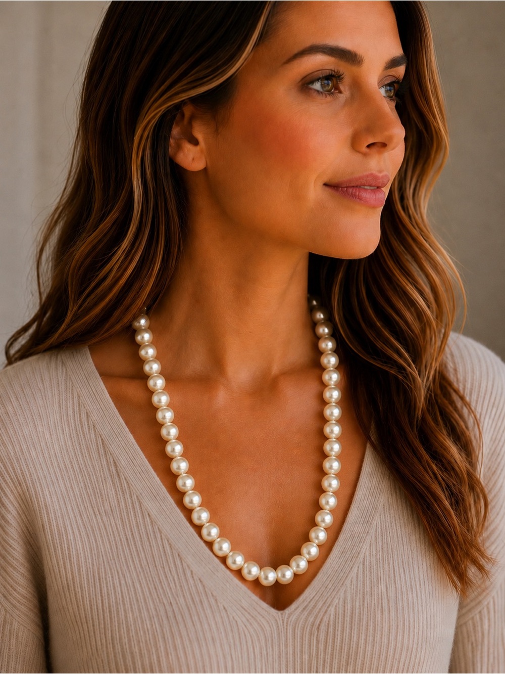 Heavy weighted Pearl necklace